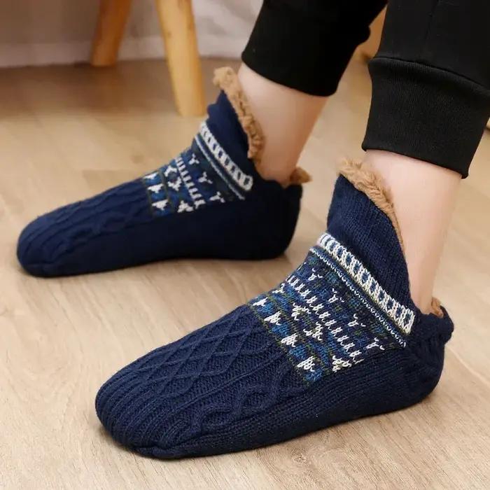 Chaussettes chaudes d'intérieur pour chasse - Pantoufles douces anti-dérapantes Hommes Femmes Hiver
