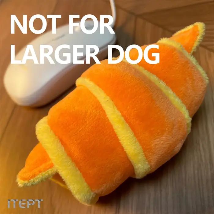 Jouet en peluche pour chien Croissant, jeu interactif de distribution de friandises grinçantes pour animaux de compagnie, Animal en peluche doux et Durable, pour chien de petite à moyenne taille
