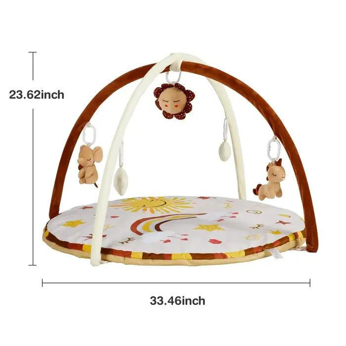 Tapis de jeu 2-en-1 avec arche d'activités pour bébé détachable jouets sensoriels développement moteur nouveau-né occasions spéciales