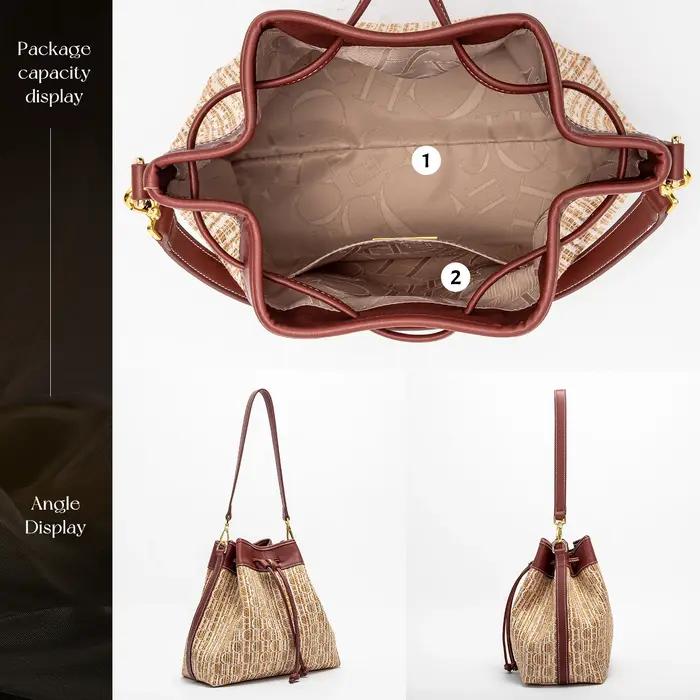 CHCH sac à bandoulière pour femme automne nouvelle Texture tricotée sac à main Simple marron décontr