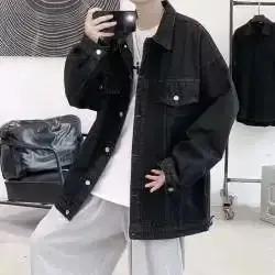 Veste en jean pour hommes, vêtements de travail décontractés, tendance, coupe ample, vente en gros,