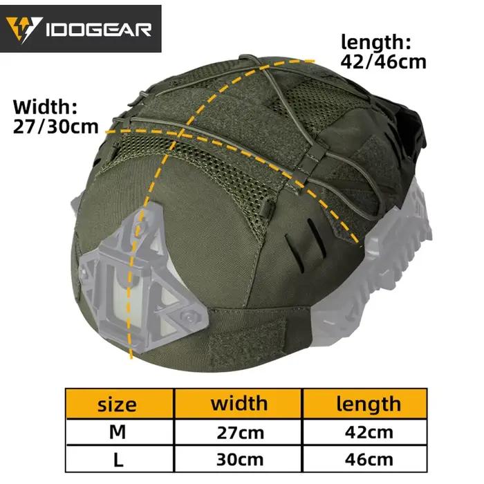 Housse nylon camouflage pour casque Wendy 3.0 chasse - Cover avec poche batterie NVG laser 3814