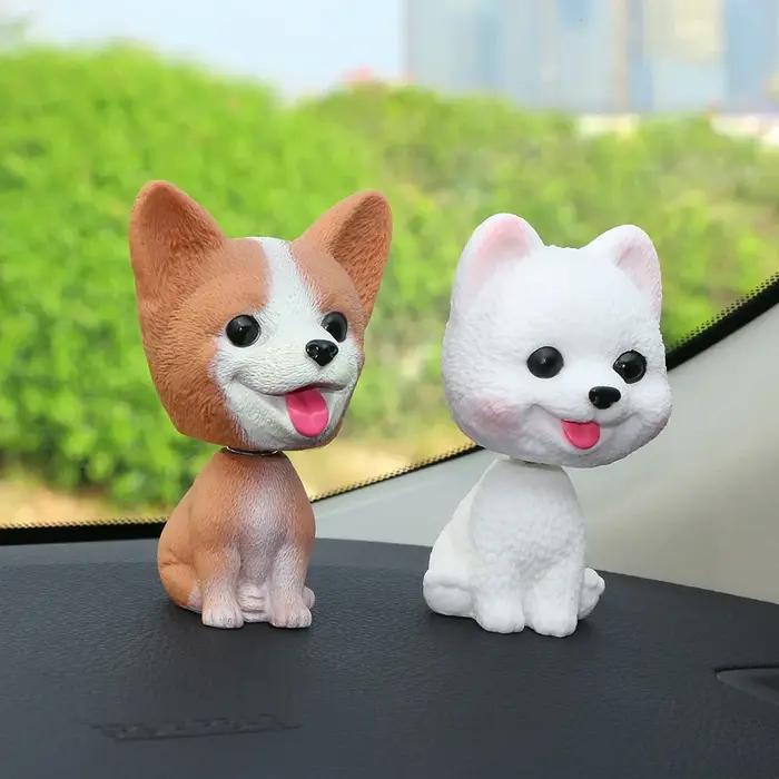 Poupée de chien à secouer, mignon, décoration de tableau de bord intérieur d'automobile, figurine de chiot Bobblehead, jouets, accessoires, ornement de voiture