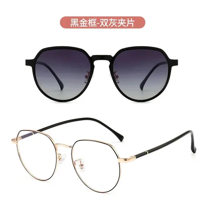 KANSEPT métal oeil de chat lunettes de soleil femmes 2022 pince magnétique couverture Vintage optique