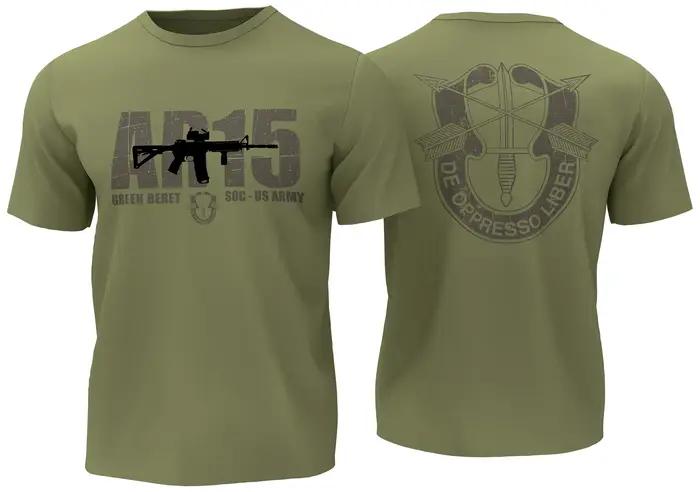 Fusil d'assaut armée américaine béret vert T-Shirt 100% coton col rond été à manches courtes décontracté hommes
