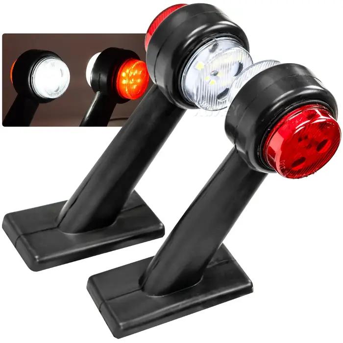 2X camion remorque LED coude en caoutchouc feu de position latéral blanc rouge contour indicateur de