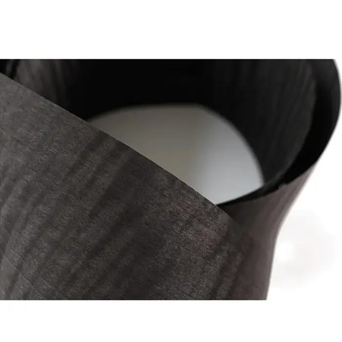 Placage en bois d'érable bouclé noir de carbone naturel 15x260cm pour la Surface de meubles et de dé