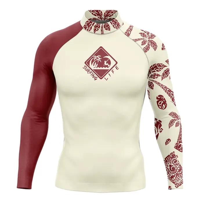 Rash Guard hommes Surf chemises à manches longues Lycra