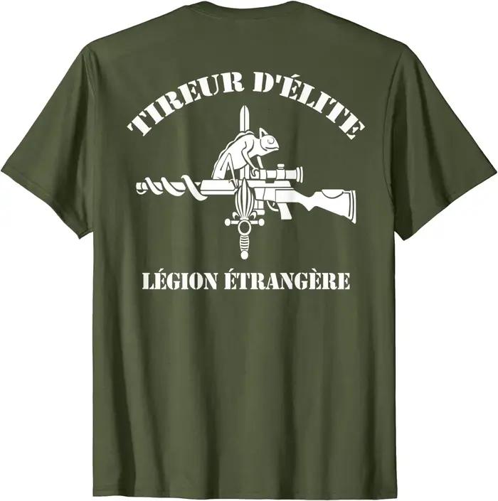 T-shirt de sniper des forces spéciales de la légion étrangère française Été Coton À Manches Courtes O-cou Hommes