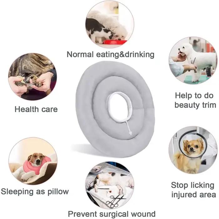 Collier Élisabéthain pour Chien Coton Résistant à l'Eau en Forme de Beignet Pour Toutes les Saisons Occasions Spéciales