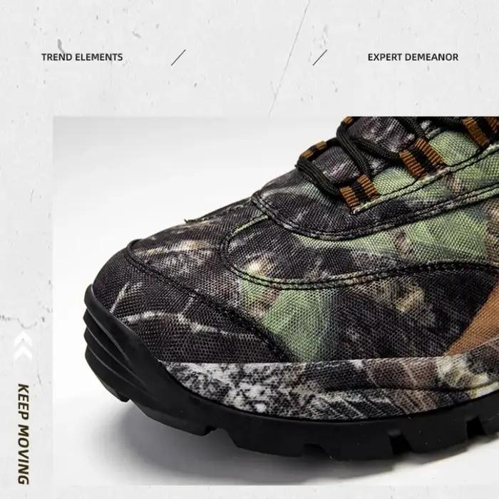 Bottes de camouflage montantes pour hommes résistantes à l'usure et respirantes pour la chasse et la randonnée en plein air