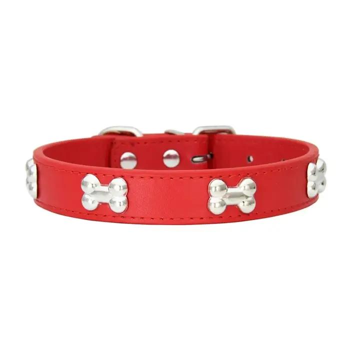 Colliers durables en cuir d'os pour chien, chiot, carlin, pour petit et grand chien, Chihuahua, accessoires pour chat, collier pour animaux de compagnie pour petits chiens