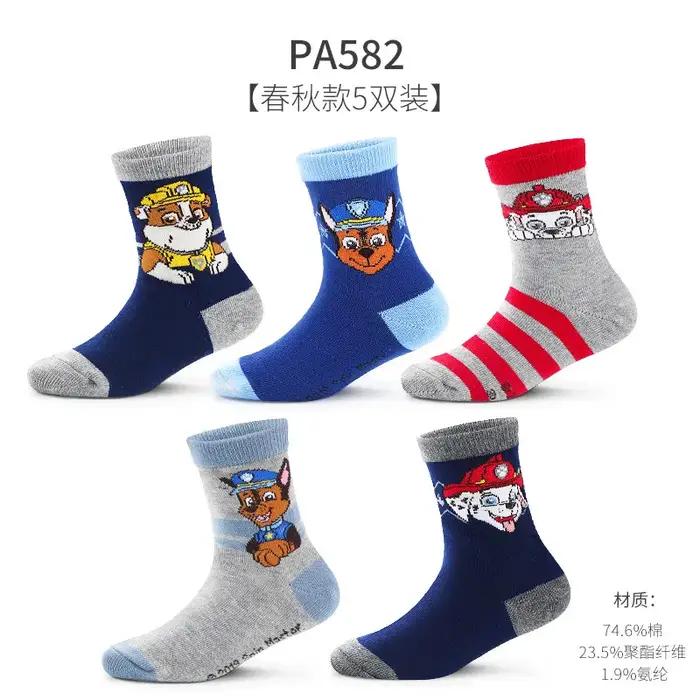 5 paires/lot véritable patte patrouille Chase Skye Ryder bébé garçons filles doux coloré chaussettes pour enfants respir