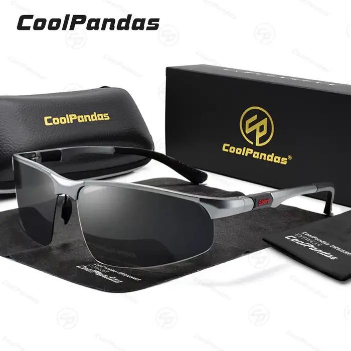 Lunettes de soleil polarisées UV400 pour hommes, lunettes de sport et de conduite, cadre en alliage, verres TAC, design carré pour toutes les formes de visage