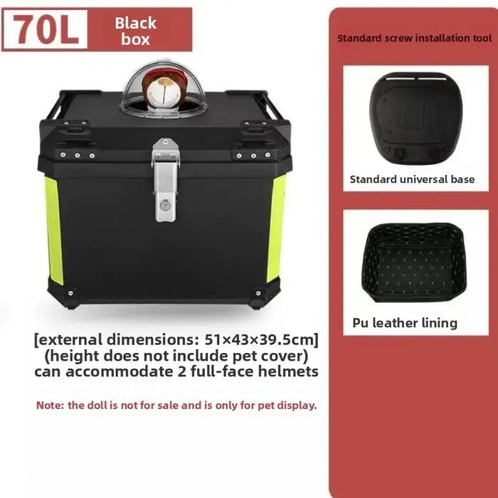36/45/57/70L coffre de moto 57L boîte pour animaux de compagnie 45L Portable extérieur chat et chien boîte respirante étanche boîtier supérieur de rangement universel