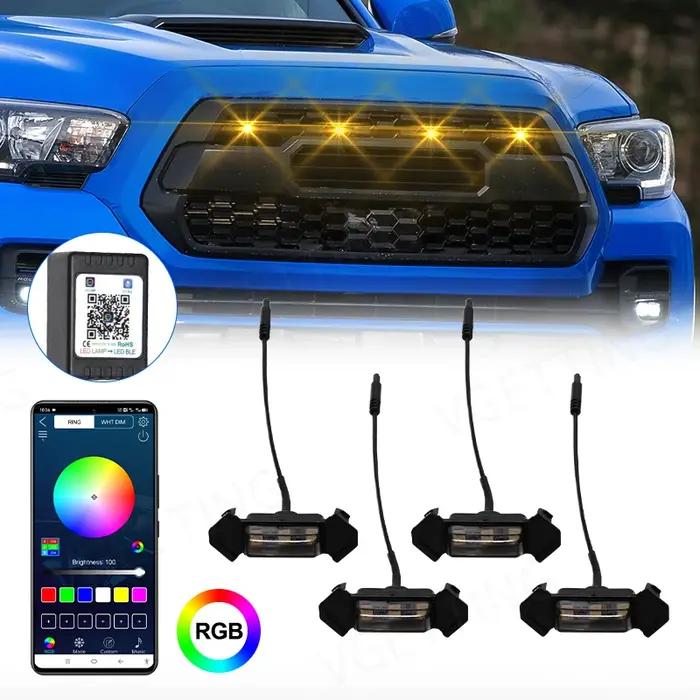 Voiture oeil d'aigle LED gril lumière universelle diurne RGB APP contrôle Grille éclairage Grille ce
