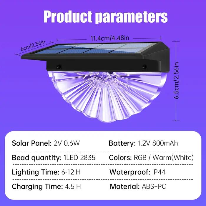 2 pièces lumières de pont solaires lumières LED imperméables extérieures pour Patio escaliers cour j