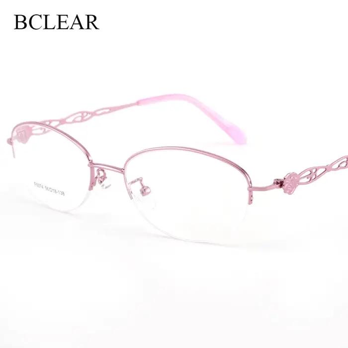 BCLEAR demi-monture alliage lunettes cadre optique Prescription Semi-jante lunettes cadre pour lunet