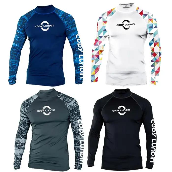 Surf natation plongée T-Shirts serré à manches longues éruption garde maillots de bain hommes Protection UV