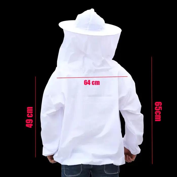 Vêtements de protection apicole unisexe en polyester blanc avec chapeau rond pour homme et femme pour la sécurité lors des opérations d'apiculture