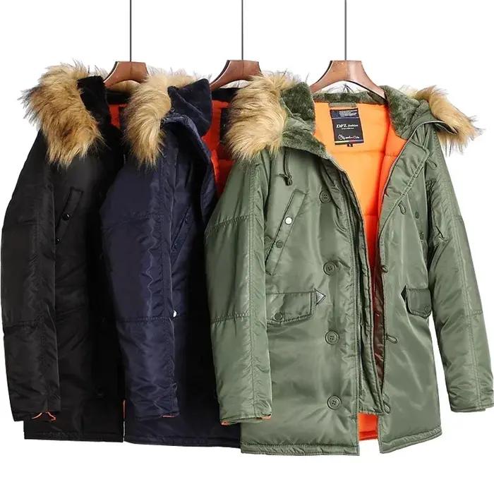 Grand Parka Homme Imperméable Épais à Capuche Taille Large pour Hommes Occasions Décontractées Automne Hiver