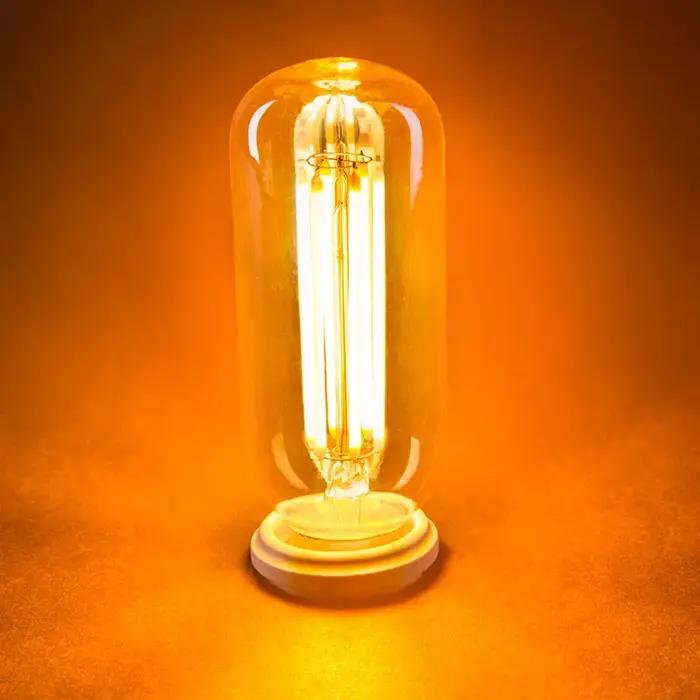 Ampoule Tubulaire à Filament Jaune Chaud pour Lustre, Éclairage Suspendu, Vintage, T45, 6W, 110V, 22