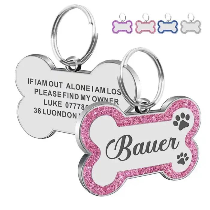 Pendentif d'identification personnalisé double face pour chien et chat