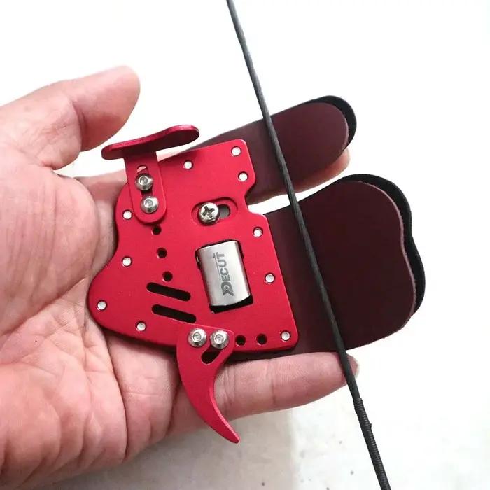 Protège-doigts Decut Archery HOCKII en aluminium et cuir, pour droitier/gaucher, accessoire de tir et de chasse 