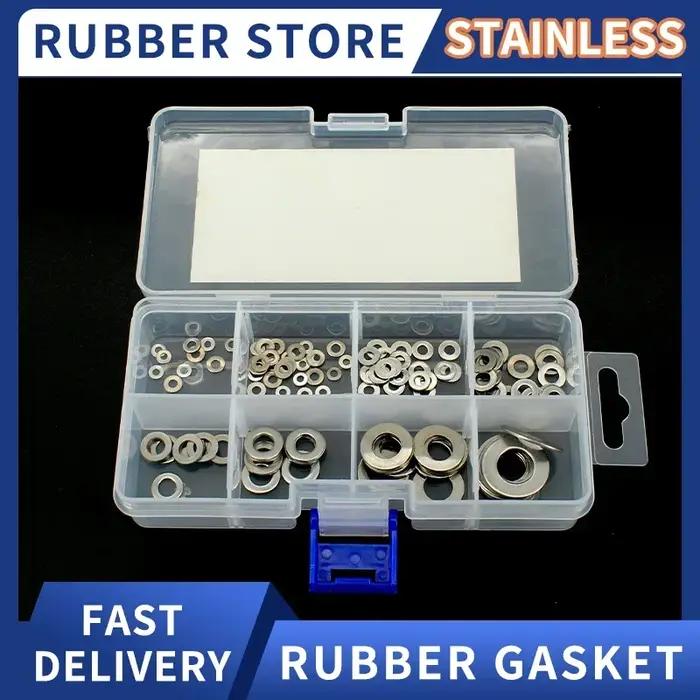 Kit de réparation en joint plat en acier inoxydable et matériaux synthétiques pour robinets résistants à la corrosion et aux conditions difficiles pour rénovation et maintenance de la maison