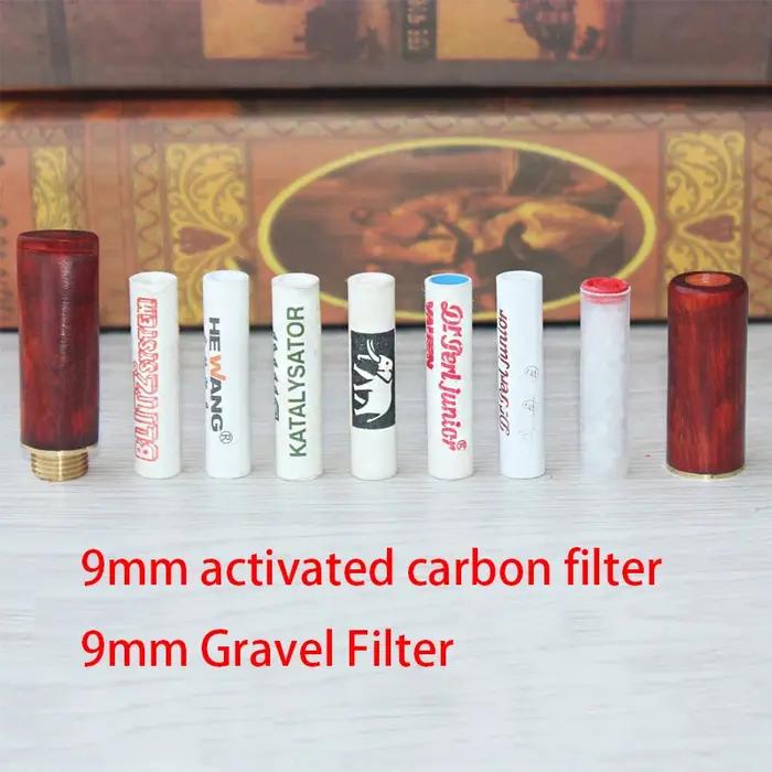 Porte-cigarette réutilisable en bois rouge naturel avec filtre anti-craie et embout