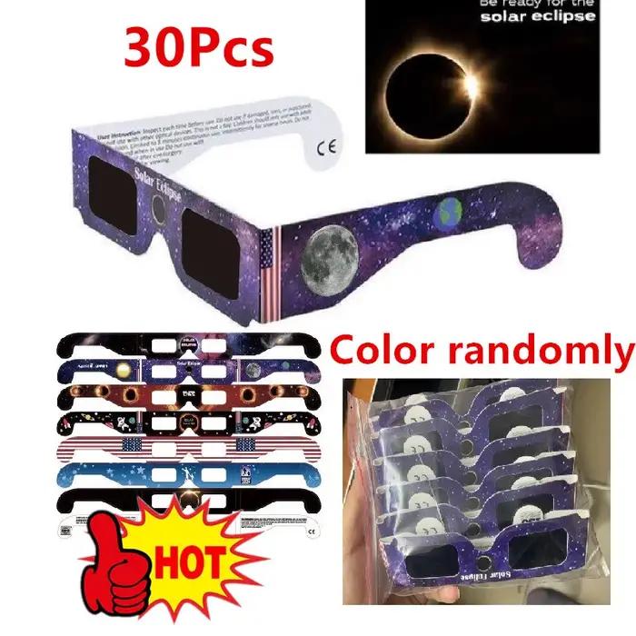 Lunettes éclipse solaire papier 10 à 100 pièces - Observation sécurité totale - Gros et détail