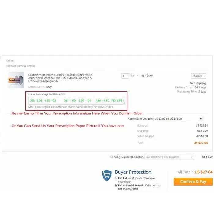 Une paire de lentilles optiques teintées, myopie presbytie, Prescription asphérique, résistant aux r