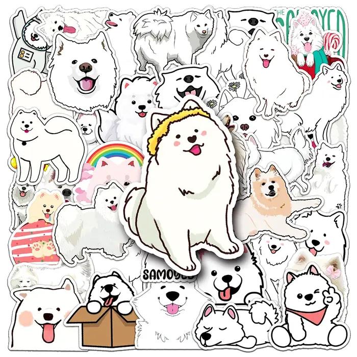 10/30/50pcs Kawaii Chien Samoyède Graffiti Autocollants BRICOLAGE Ordinateur Portable Scrapbook Vali