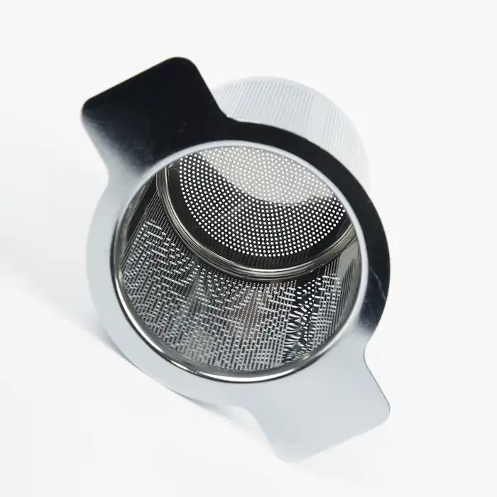 Filtre à mailles fines à double oreille en acier inoxydable, infuseur à thé, boule d'assaisonnement