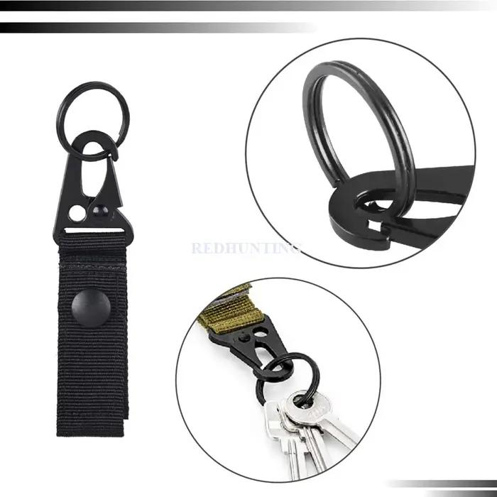 Tactical Molle Hook-Webbing Keychain-Key Ring Holder Hunting Gear Keeper Pouch K