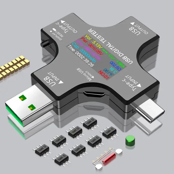 Testeur de tension USB multifonctionnel, moniteur de compteur de courant, charge rapide, détection d
