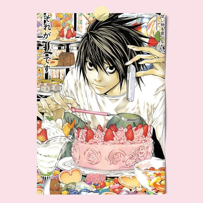 Bande dessinée japonaise Note de mort sans cadre toile peinture affiche lumière Yagami