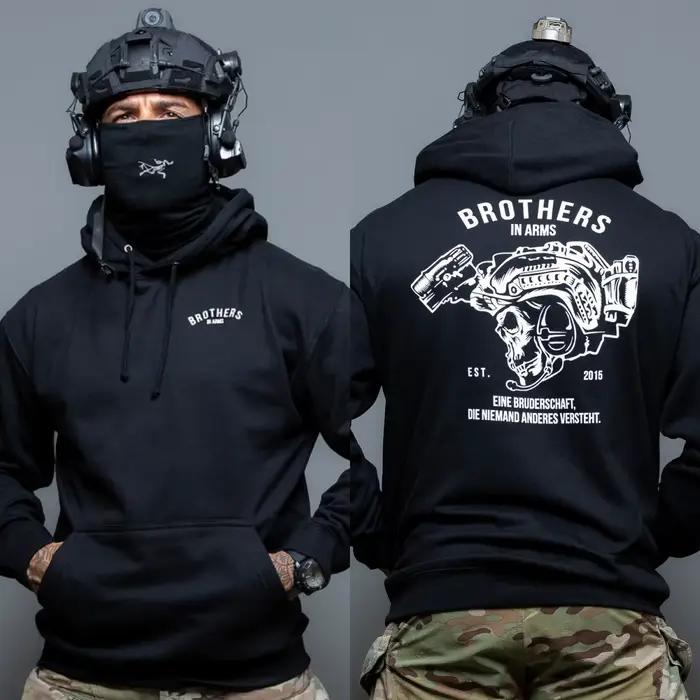 Brothers in Arms _ Sweat à capuche graphique en coton de luxe haut de gamme, style unisexe pour homm