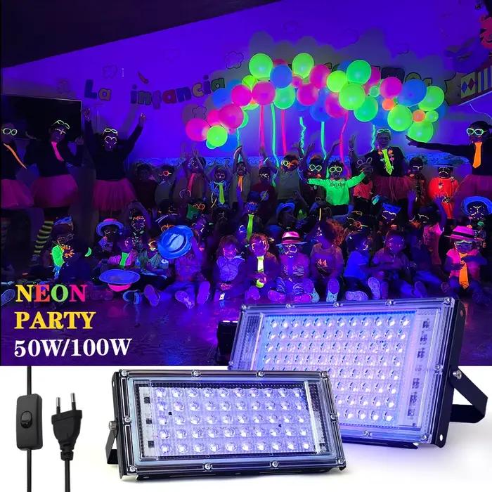 395nm 400nm Led UV projecteur 220V lampe de scène ultraviolette 50W 100W LED scène lumière noire éta