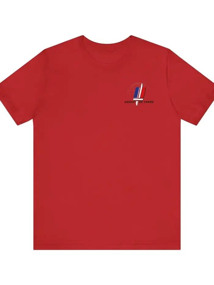 T-shirt Manches Courtes 100% Coton, Décontracté, Armée Française, Terre