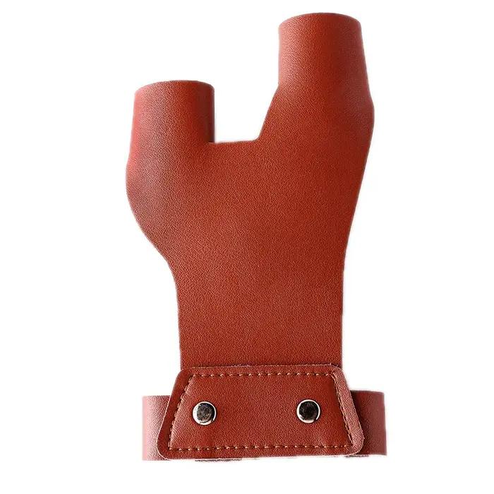 Gant d'archerie deux doigts cuir vache - Protection pouce-index pour arc traditionnel chasse main gauche