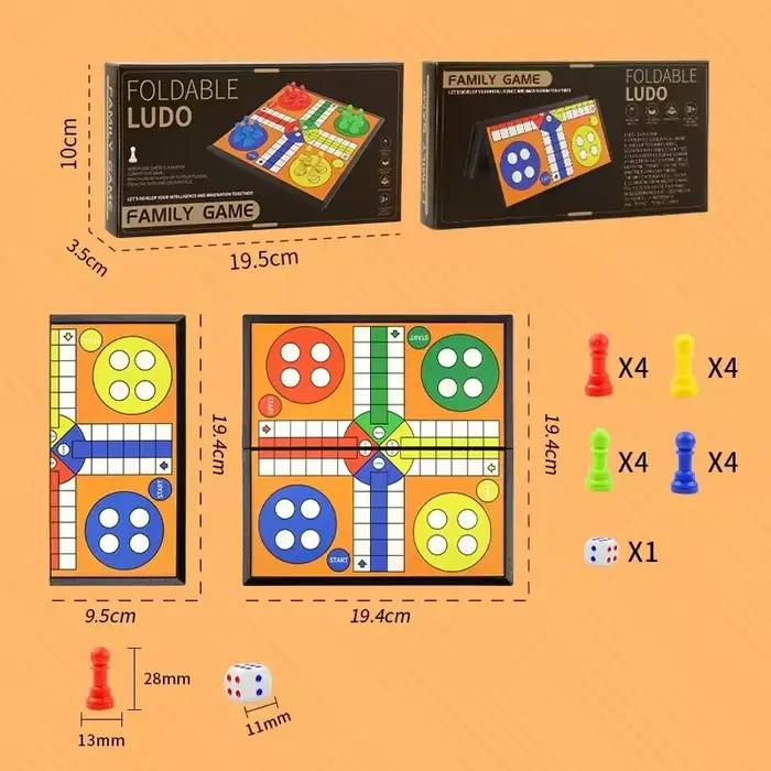 Jeu de société Ludo interactif, jeu Ludo pliable pour enfants et adultes, voyage, réunion de famille, divertissement, cadeaux d'anniversaire