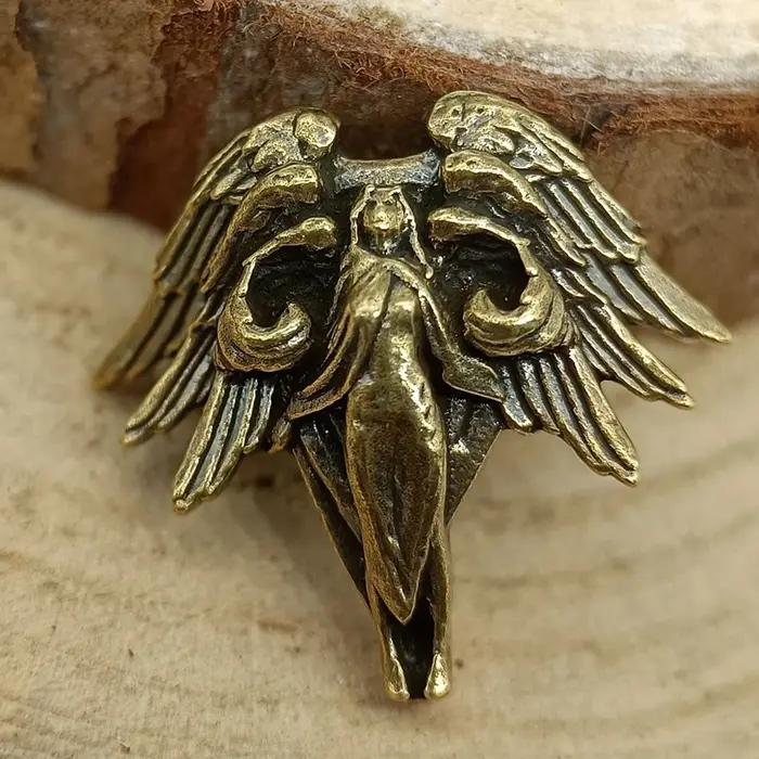 Perles de couteau en laiton Séraphin à six ailes, bracelets tissés en paracorde bricolage EDC, acces