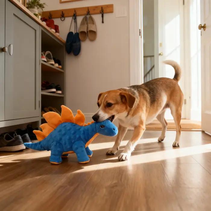 Jouet en peluche couineur Stegosaurus pour chien