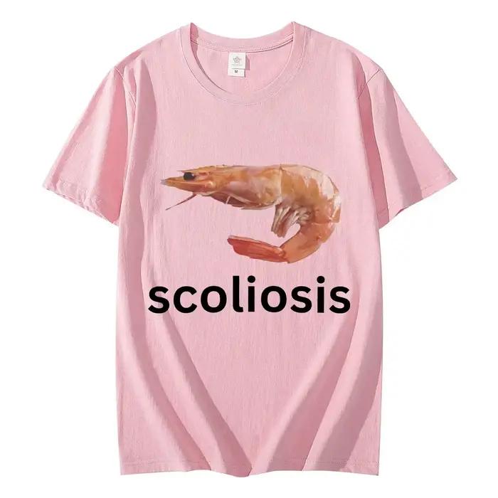 Scoliose-T-shirt à manches courtes unisexe, décontracté et humoristique, à la mode, streetwear pour