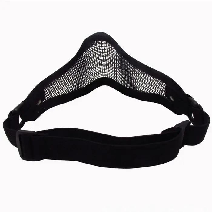 Demi-masque de protection en maille métallique pour airsoft, accessoires de chasse, paintball, armée
