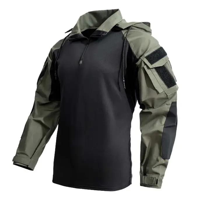 T-Shirt de Combat CP camouflage pour hommes, chemises tactiques à capuche, Airsoft, Paintball, Camping, hauts résistants à l'usure