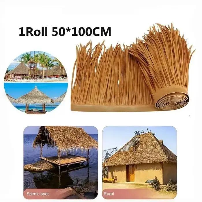 Toiture en chaume artificiel simulé pour jardin, décoration de toit en paille artificielle pour patio, balcon, restaurant, aménagement paysager