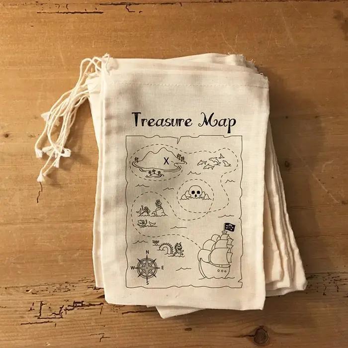 Sacs cadeaux de carte au trésor pour enfants chasse au trésor aventure décorations de fête d'anniversaire sur le thème des pirates sacs de rangement de collations et de bonbons