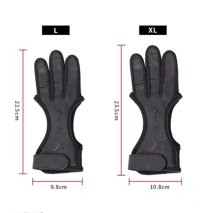 Gants de tir à l'arc 3 doigts pour arc recurve 15-60 lb en cuir daim - Protection optimale